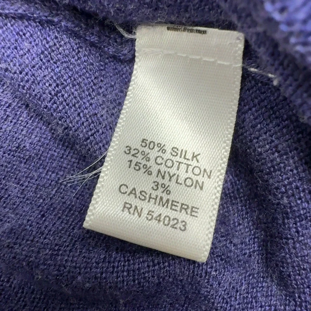Banana Republic Polo Shirt Men L Purple Silk Cotton Cashmere Blend Casual Casual